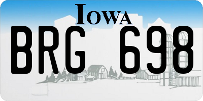 IA license plate BRG698