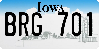 IA license plate BRG701