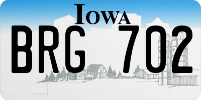IA license plate BRG702