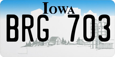 IA license plate BRG703