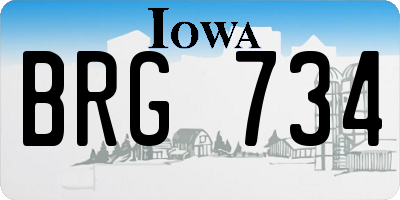 IA license plate BRG734