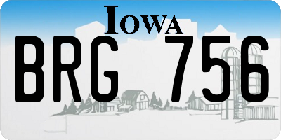 IA license plate BRG756