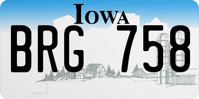 IA license plate BRG758