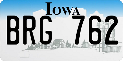 IA license plate BRG762