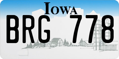 IA license plate BRG778