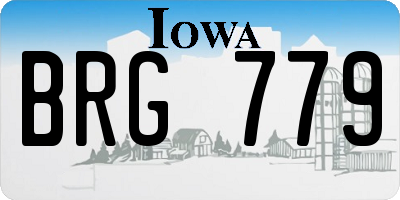 IA license plate BRG779