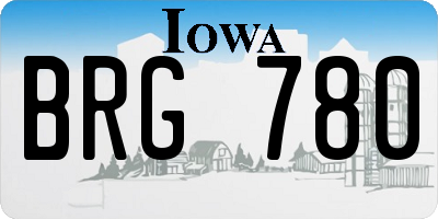 IA license plate BRG780
