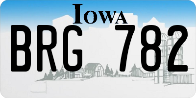 IA license plate BRG782