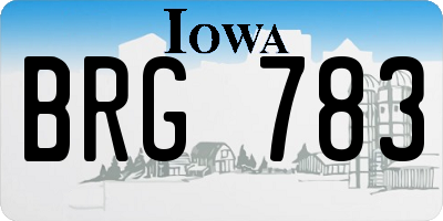 IA license plate BRG783