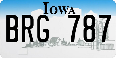IA license plate BRG787