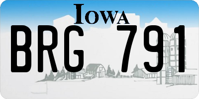 IA license plate BRG791