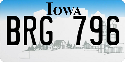 IA license plate BRG796