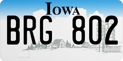 IA license plate BRG802
