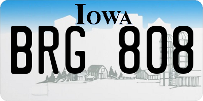 IA license plate BRG808