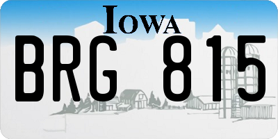 IA license plate BRG815
