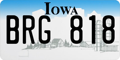 IA license plate BRG818