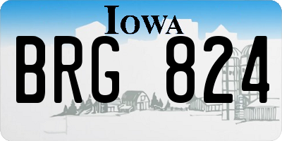 IA license plate BRG824