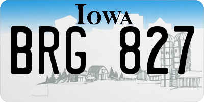 IA license plate BRG827
