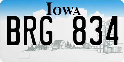 IA license plate BRG834