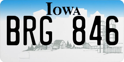IA license plate BRG846