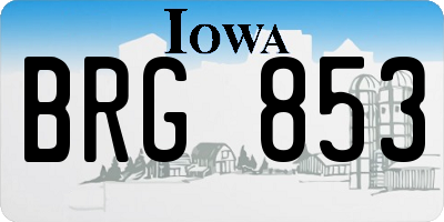 IA license plate BRG853
