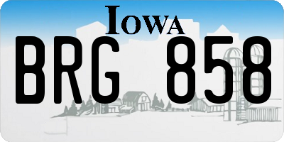 IA license plate BRG858