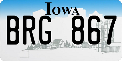 IA license plate BRG867
