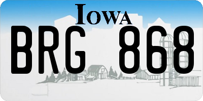 IA license plate BRG868