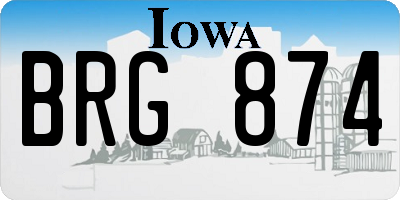 IA license plate BRG874