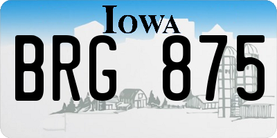 IA license plate BRG875