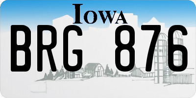 IA license plate BRG876