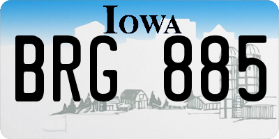 IA license plate BRG885
