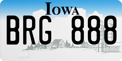IA license plate BRG888