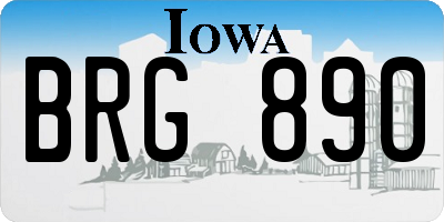 IA license plate BRG890