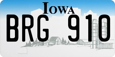 IA license plate BRG910