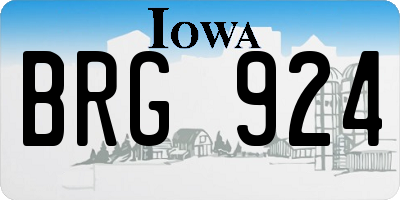 IA license plate BRG924