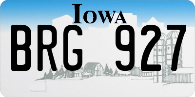 IA license plate BRG927