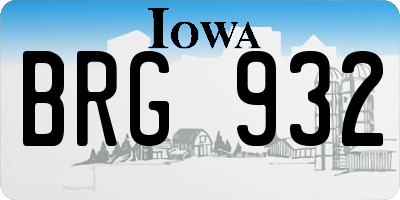 IA license plate BRG932
