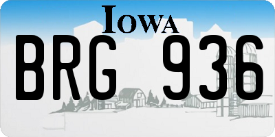 IA license plate BRG936