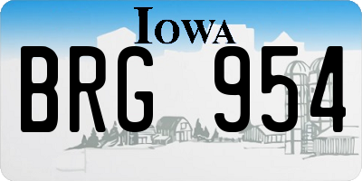 IA license plate BRG954