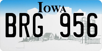 IA license plate BRG956