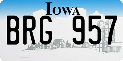 IA license plate BRG957