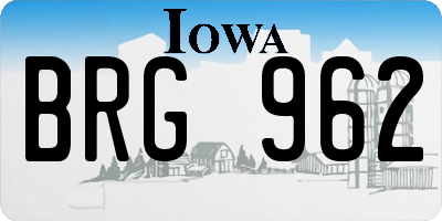IA license plate BRG962