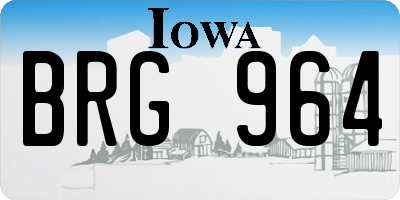 IA license plate BRG964