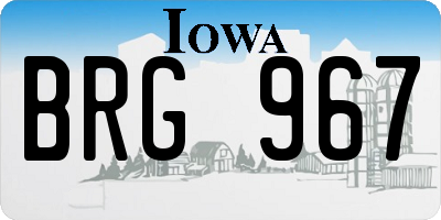IA license plate BRG967