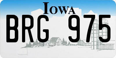 IA license plate BRG975