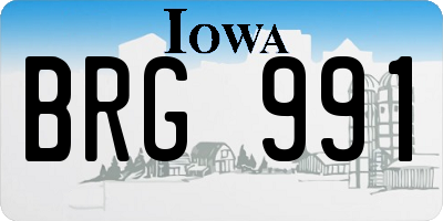 IA license plate BRG991