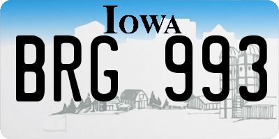 IA license plate BRG993