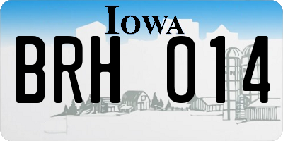 IA license plate BRH014