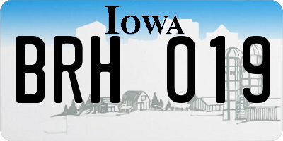 IA license plate BRH019